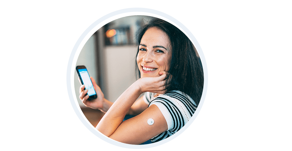 Frau mit Diabetes Hilfsmittel